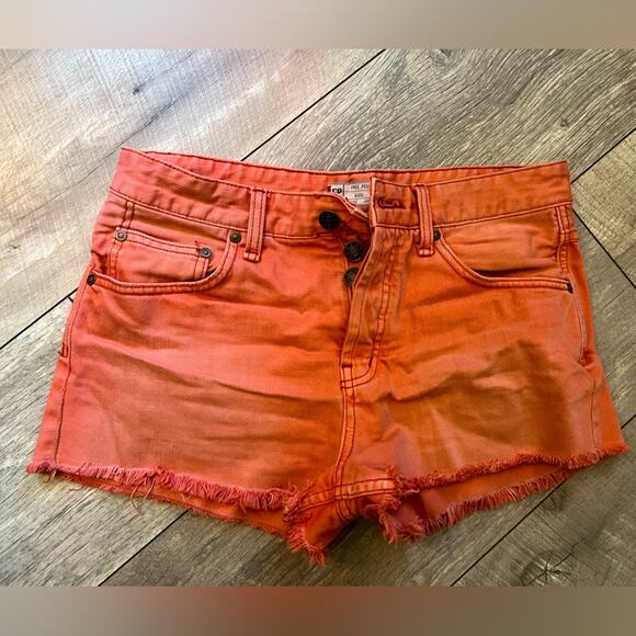 Free People Pants - Free People Denim Shorts 28 peach EUC